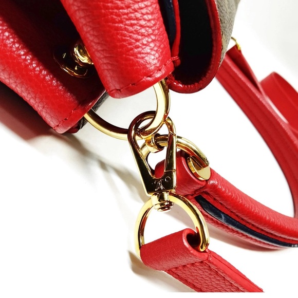 Louis Vuitton Monogram Red and Brown Satchel - Picture 6 of 11